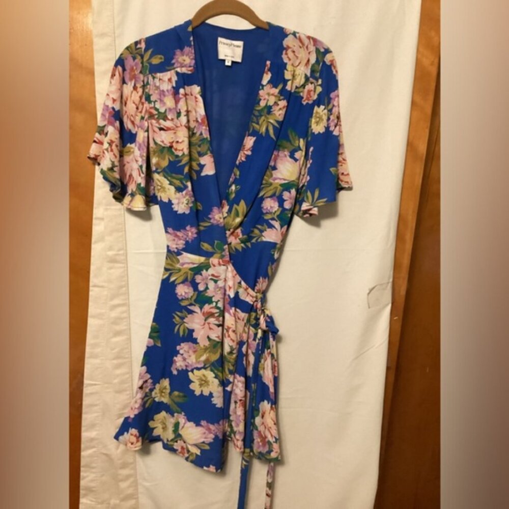 PRIVACY PLEASE Mini Wrap Dress Sz M - Picture 1 of 7